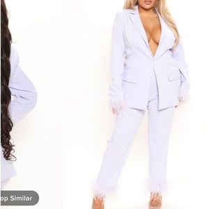 NWT feather cuff blazer set